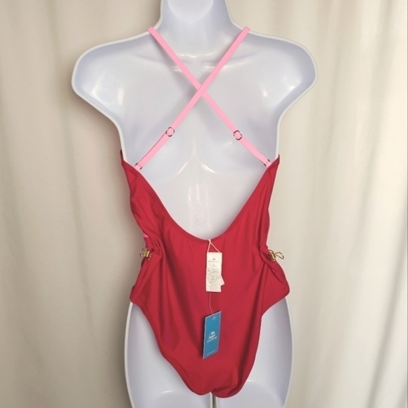 100.🆕Med. Cupshe V Neck Cross Back Color Block  NWT - Picture 4 of 10